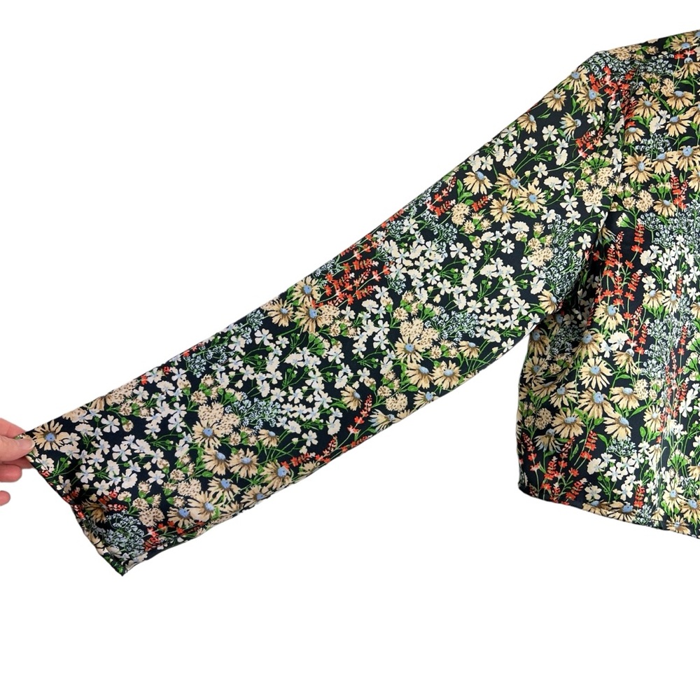 H&M Crop Top Floral Womens XS Satin Y2K 90s Inspired Fairy Whimsy Cottagecore - Picture 4 of 10